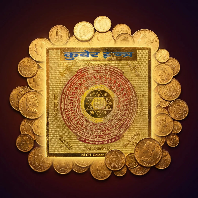 Gold Plated Kubera Yantra | Swaha