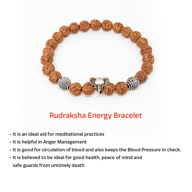 5 Mukhi Rudraksha Bracelet | Original Lab Certified Rudraksha Bracelt For Men & Women | Swaha