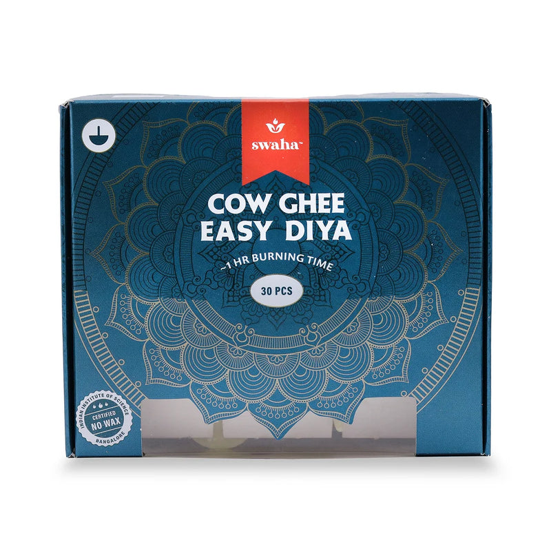 Cow Ghee Diya Wicks | 60mins Burning Time | Swaha