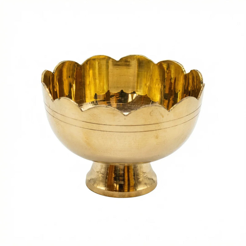Brass Kamal Bowl | Kumkum | Turmeric | Chandan | Puja Bowl (2 Pcs) | Swaha