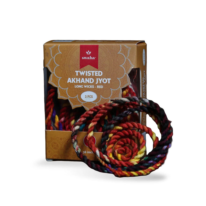 AkhandJyot Cotton Long Wicks (3 pcs) | Swaha