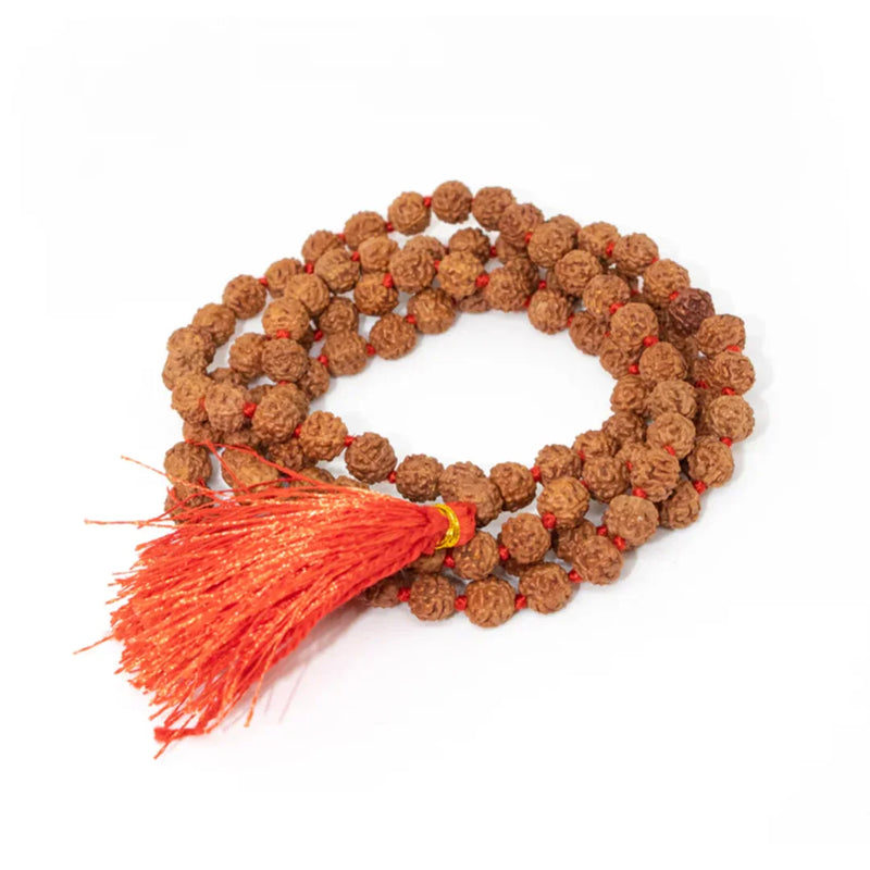 5 Mukhi Rudraksha Mala | Original 108 + 1 Beads | Swaha