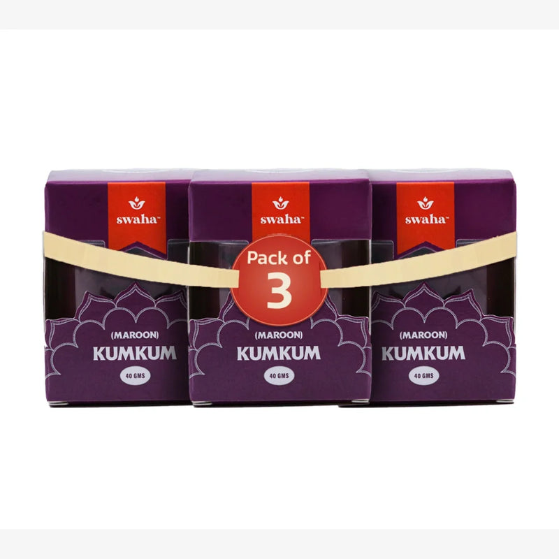 Pure KumKum | Maroon - Combo Pack of 3 | Swaha