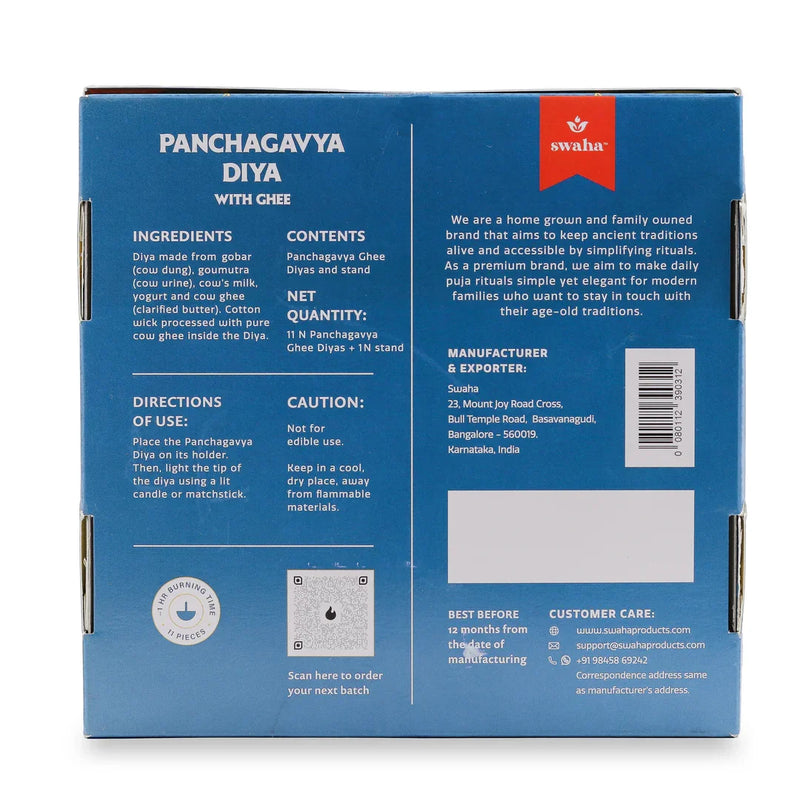 Panchagavya Diya with Ghee (11 pcs) | Swaha