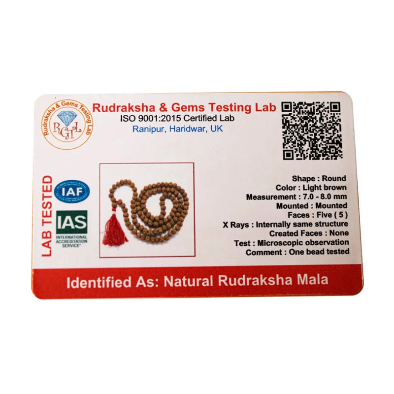 5 Mukhi Rudraksha Mala | Original 108 + 1 Beads | Swaha