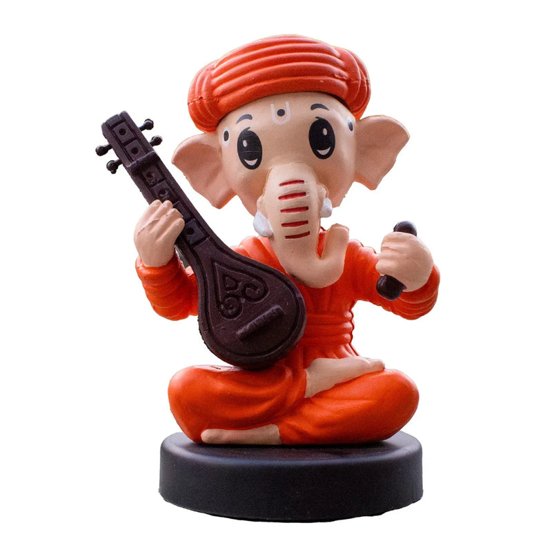 Divine Cute Sitting Ganesha Bobblehead  - Ideal for Car, Office and Home | Swaha