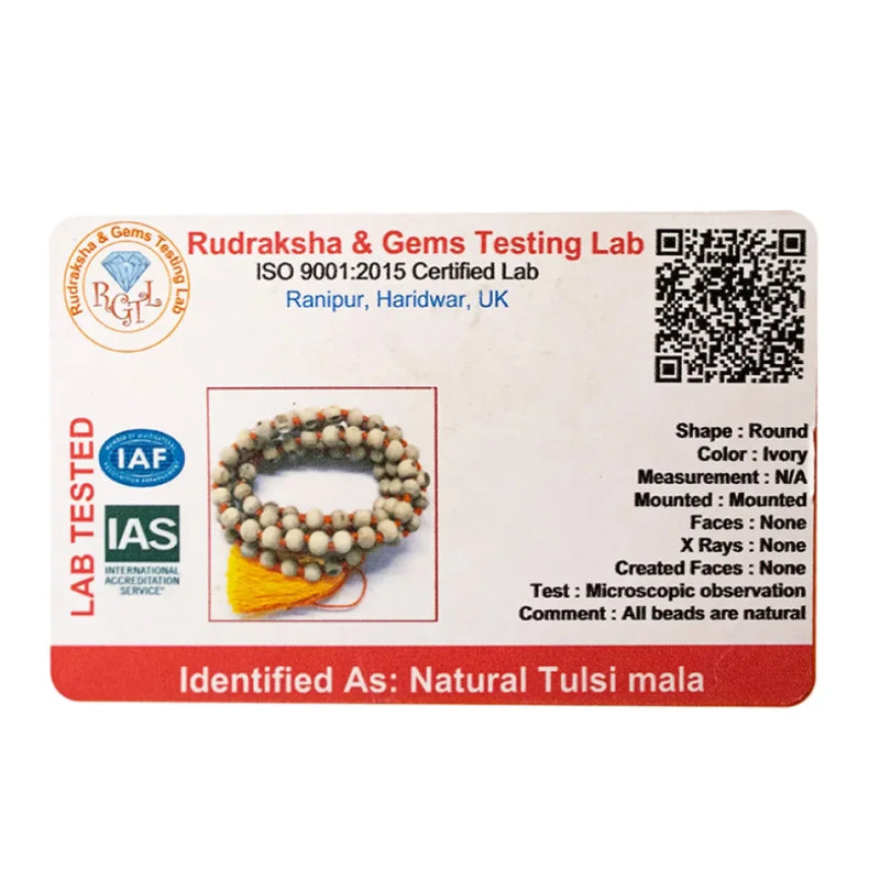 Tulsi Mala | Natural Lab Certified 108 + 1 Tulsi Beads | Swaha