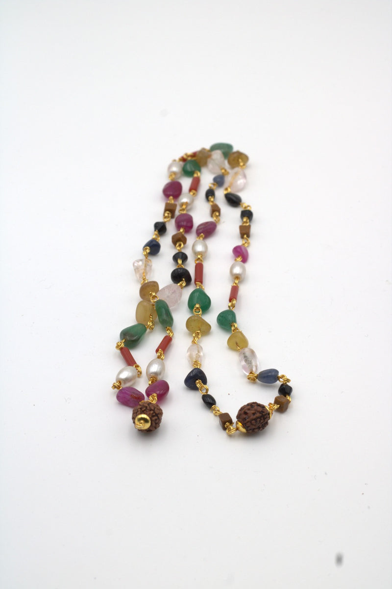 Navaratna Mala with Certificate | Nine Gemstones Mala | Swaha