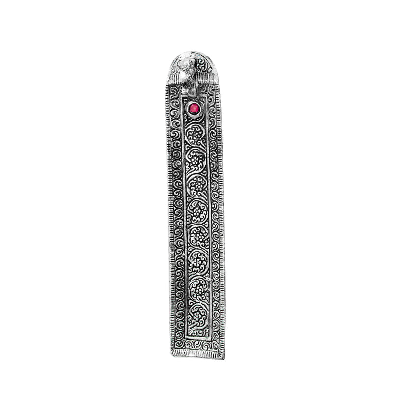 Incense Holder Elephant Square | Silver Color Metal Agarbatti/ Dhoopbatti Holder | Swaha