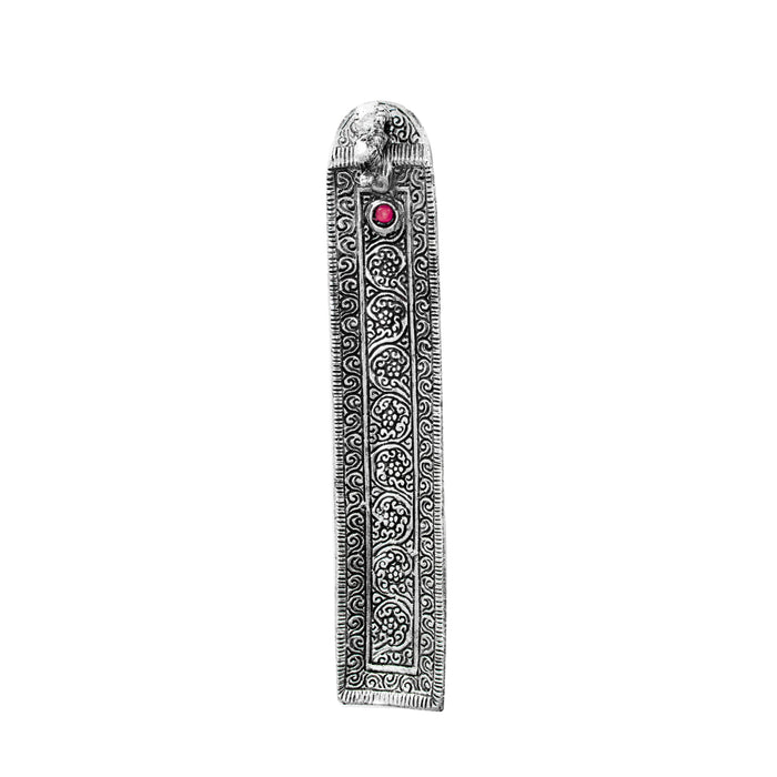 Swaha Incense Holder Elephant Square | Silver Color Metal Agarbatti/ Dhoopbatti Holder
