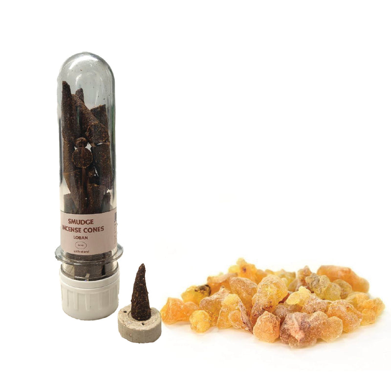 Loban Incense Smudge Cones 30 Pcs with stand | Swaha