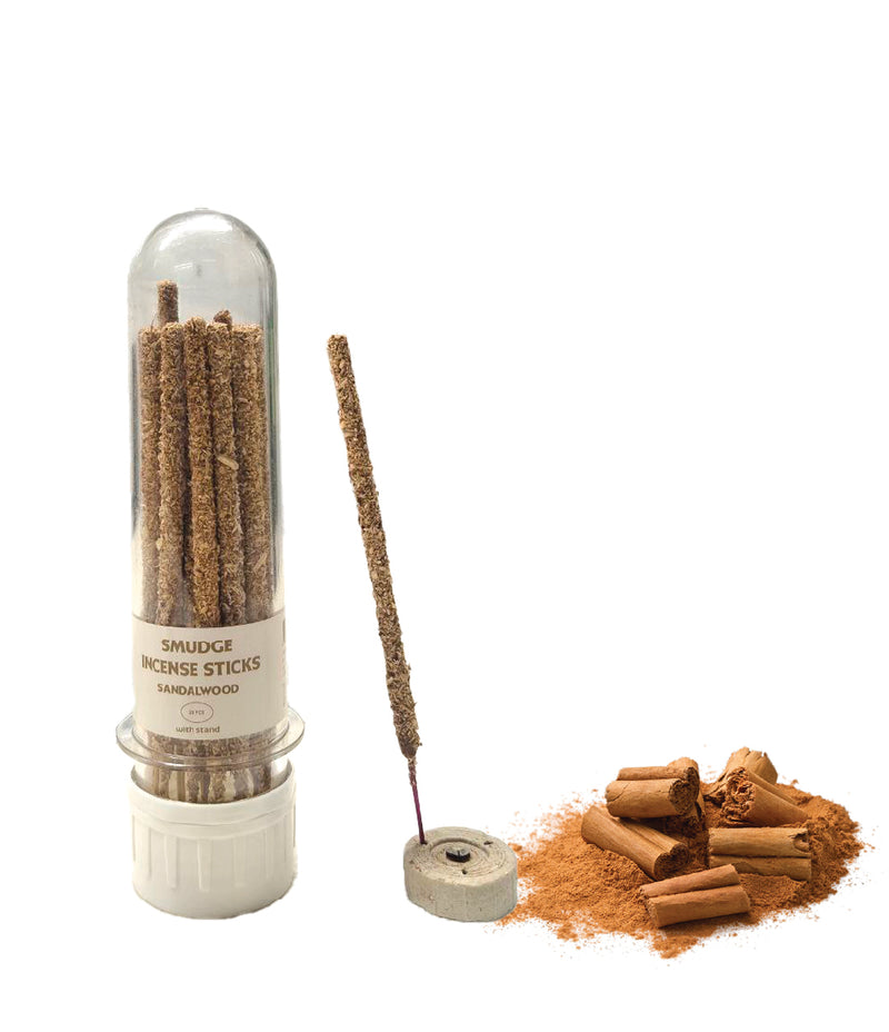 Sandalwood Smudge Incense Sticks 20 Pcs with Stand | Swaha