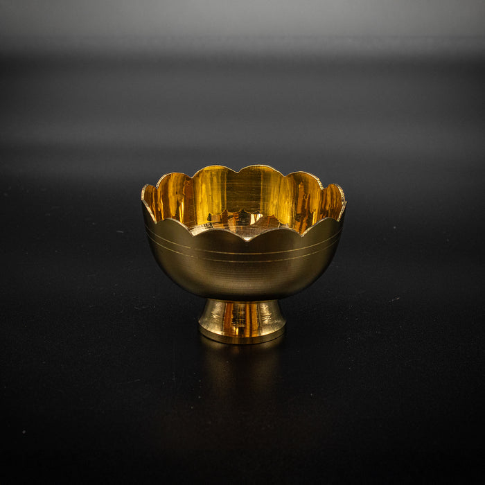 Swaha Brass Kamal Bowl | Kumkum | Turmeric | Chandan | Puja Bowl (2 Pcs)