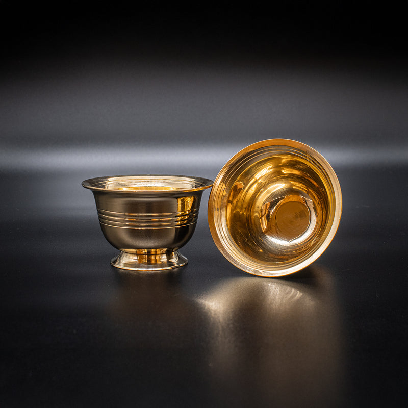 Brass Kumkum | Turmeric | Chandan | Puja Bowl (2 Pcs) | Swaha