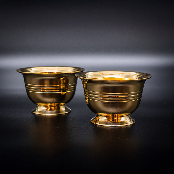 Swaha Brass Kumkum | Turmeric | Chandan | Puja Bowl (2 Pcs)