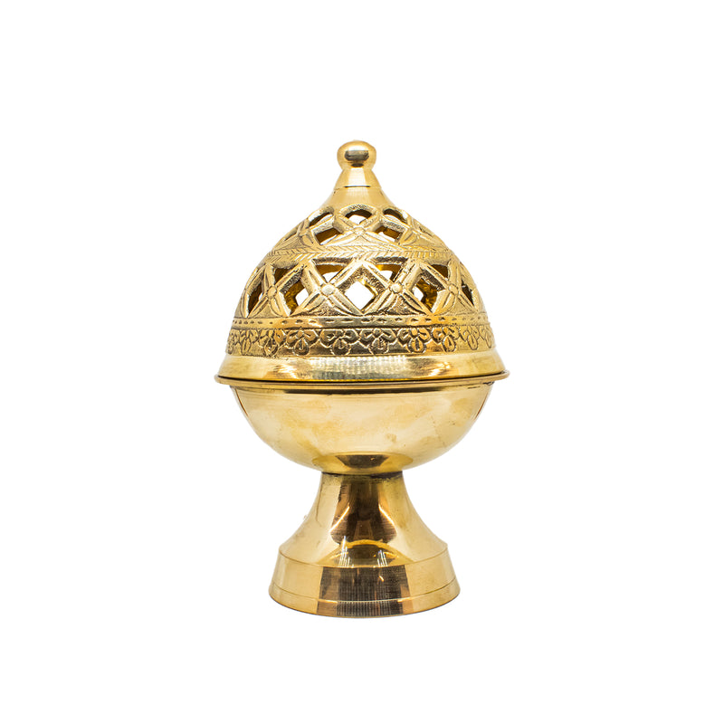 Swaha Brass Dhoop Dani | Traditional Dhoop Holder for Aromatic Rituals | Home Decor Items | Small Size