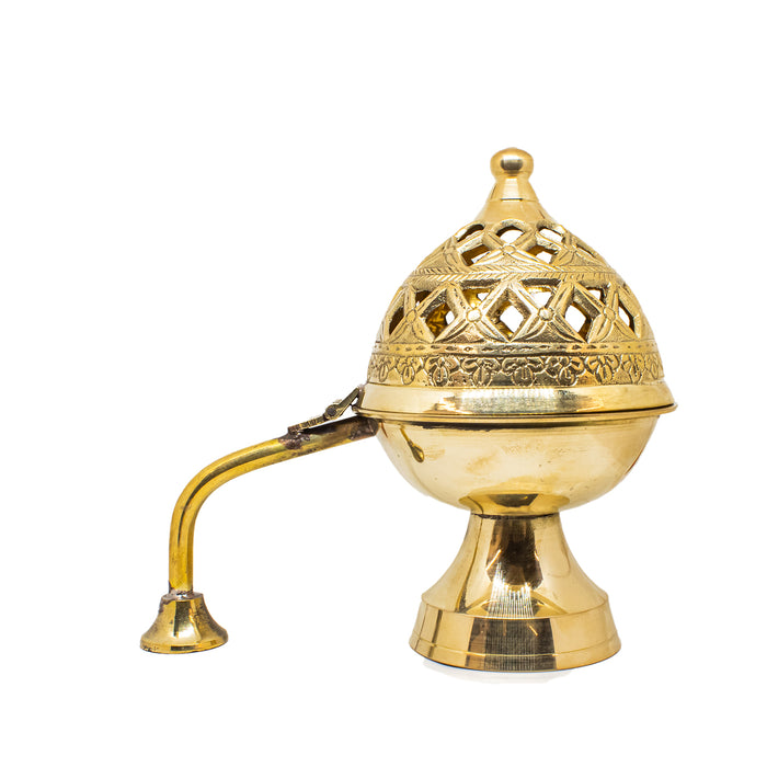 Swaha Brass Dhoop Dani | Traditional Dhoop Holder for Aromatic Rituals | Home Decor Items | Small Size