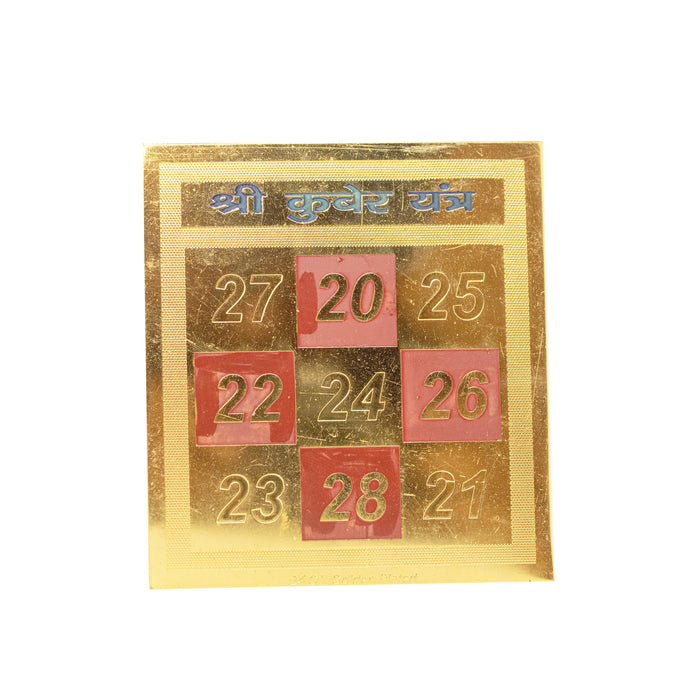 Swaha Gold Plated Kubera Yantra With Numbers