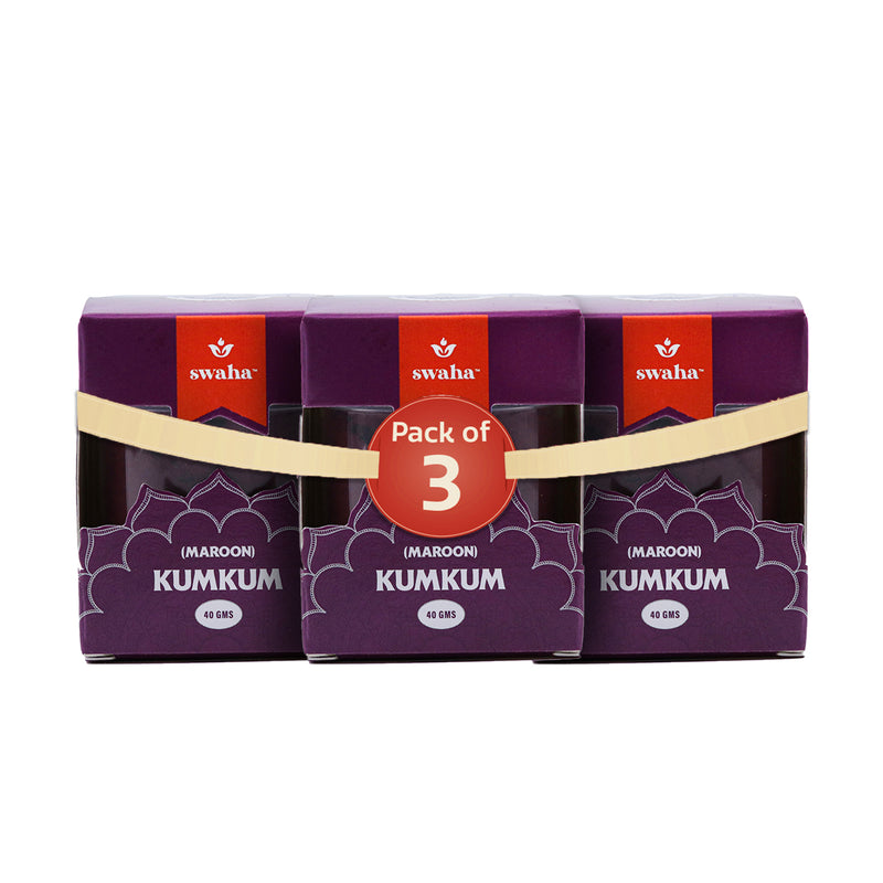 Pure KumKum | Maroon - Combo Pack of 3 | Swaha