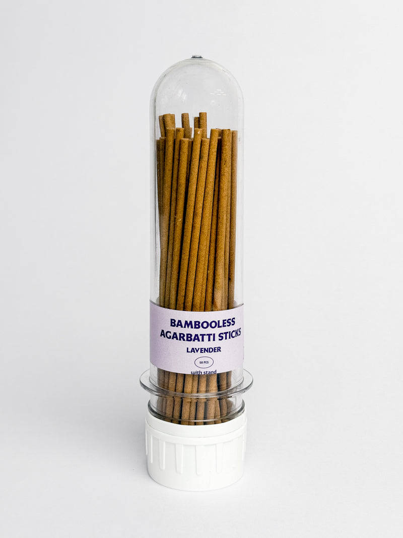 Bambooless Lavender  Agarbatti Sticks 6" with Free Stand | 50pcs Each | Swaha