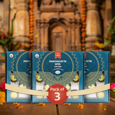 Panchagavya Diya with Ghee (11 pcs) - Combo Pack of 3 | Swaha