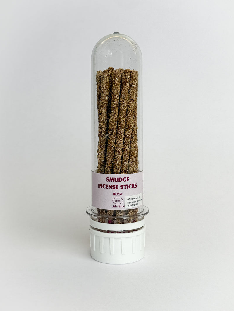 Rose Smudge Incense Sticks 20 Pcs with Stand | Swaha