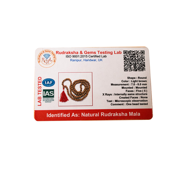 Swaha 5 Mukhi Rudraksha Mala | Original 108 + 1 Beads With Lab Certification
