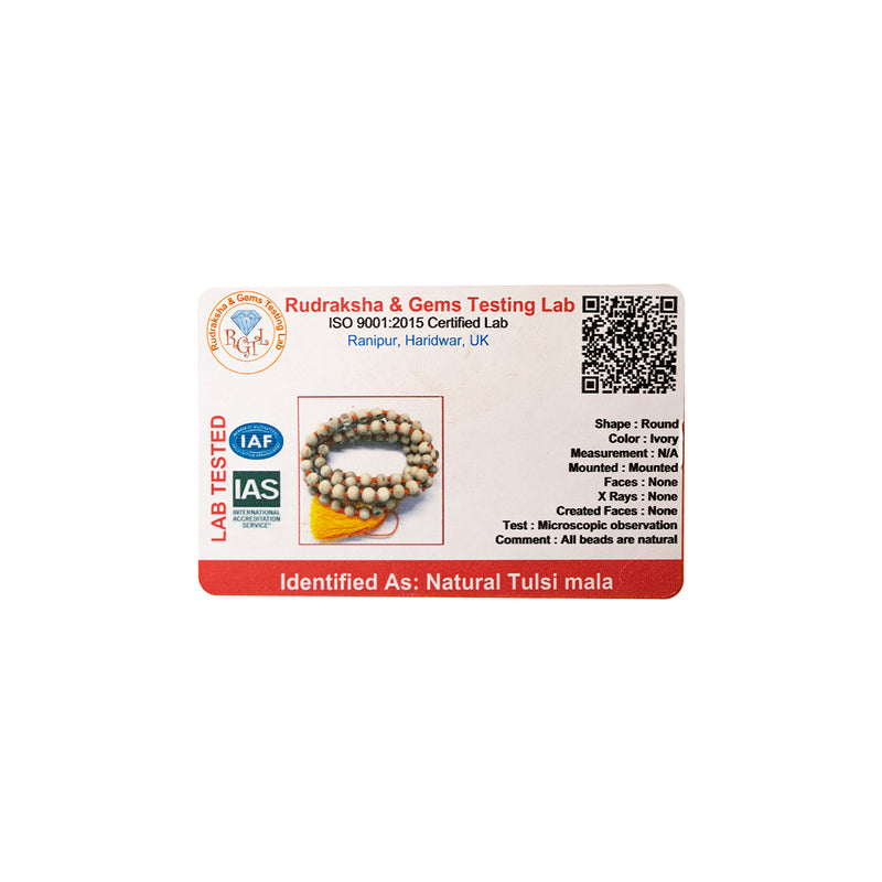 Tulsi Mala | Natural Lab Certified 108 + 1 Tulsi Beads | Swaha