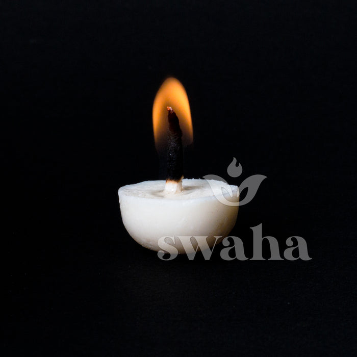 Swaha Vanaspati Ghee Diya Wicks (30mins Burning Time) -  IISC Certified  Diya