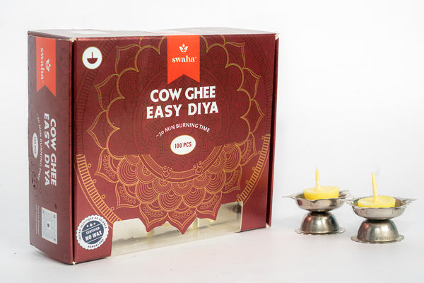 Swaha Cow Ghee Diya Wicks (30mins Burning Time - 100 Wicks) - Subscription