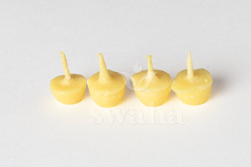 Cow Ghee Diya Wicks | 7mins Burning Time - Combo Pack of 3 | Swaha