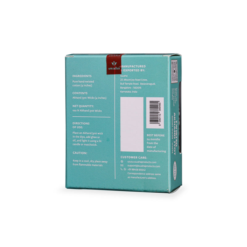 AkhandJyot Cotton Short Wicks | Swaha