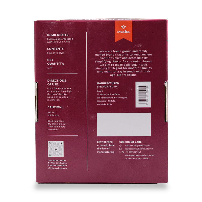 Cow Ghee Diya Wicks |4hrs Burning Time | Swaha