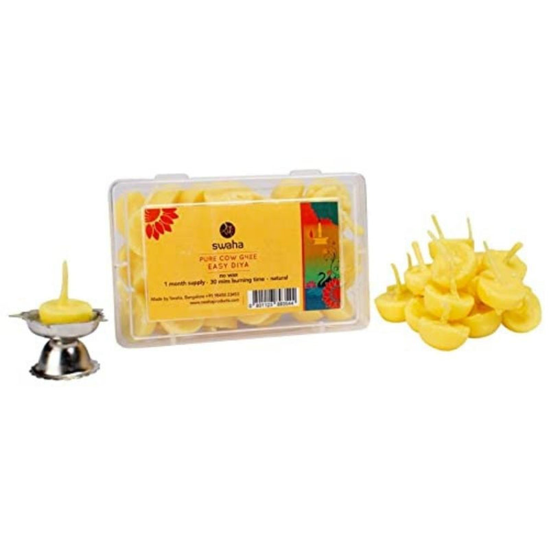 Swaha Cow Ghee Diya Wicks (30mins Burning Time - 60 Wicks) - Subscription