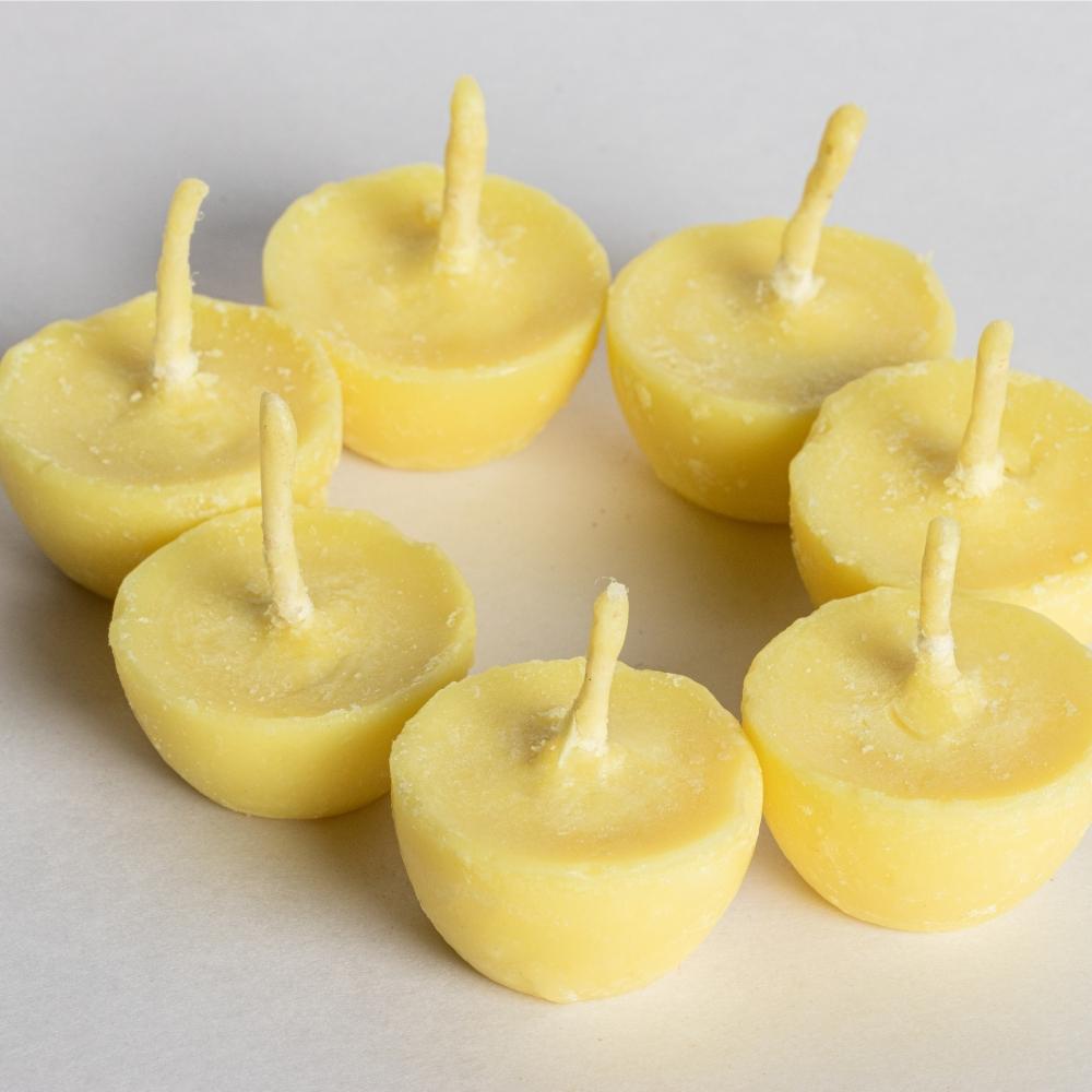 Swaha Vanaspati Ghee Diya Dochte (30 Stück) – 30 Min. Brenndauer, Wachsfrei