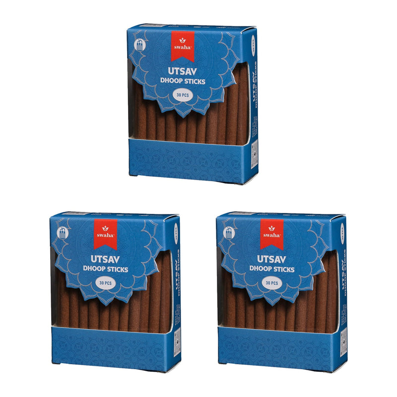 Utsav Cylindrical Dhoop Stick| 30 pcs | Swaha