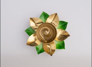 Lotus Diya Pack of 2 & Akhand Jyoth Short Wicks | Swaha